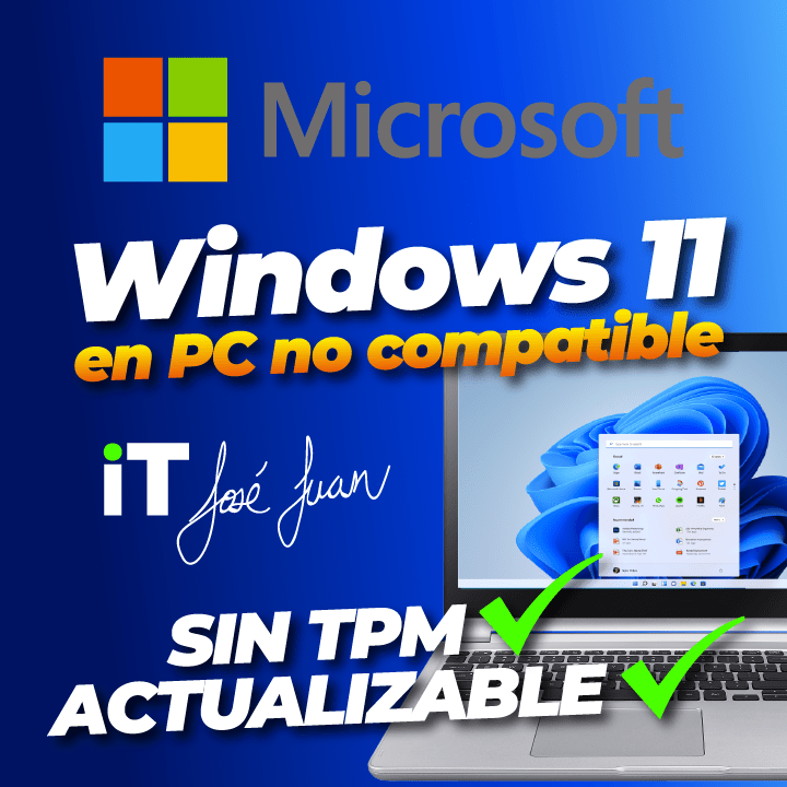 Instalar Windows 11 en equipos no soportados; sin TPM usando la versión 22H2 (la más nueva).
